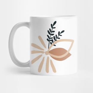 Minimalist Abstract  Flower Leaves Cute Warm Colours Pink  design Mug